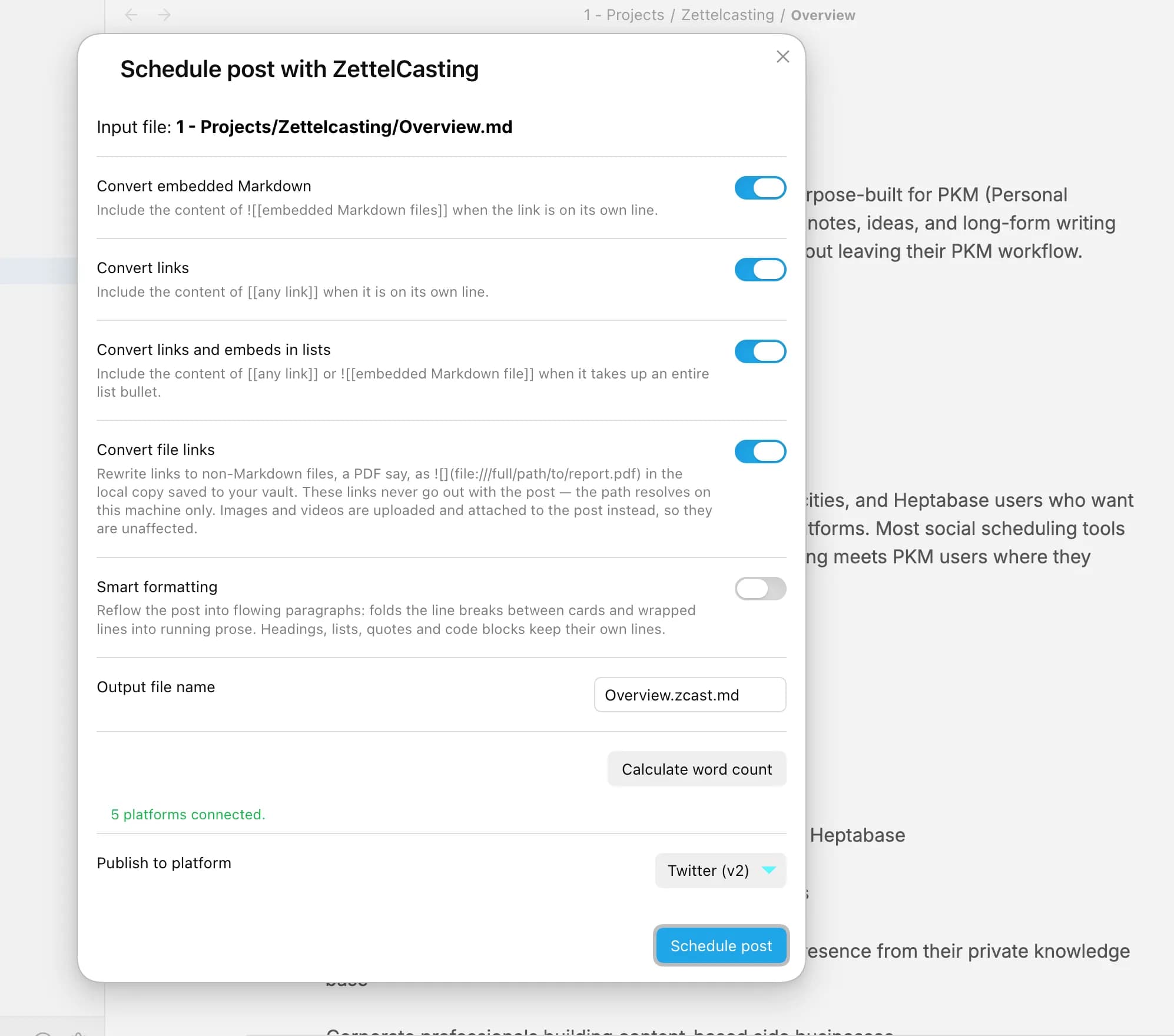 ZettelCasting screenshot