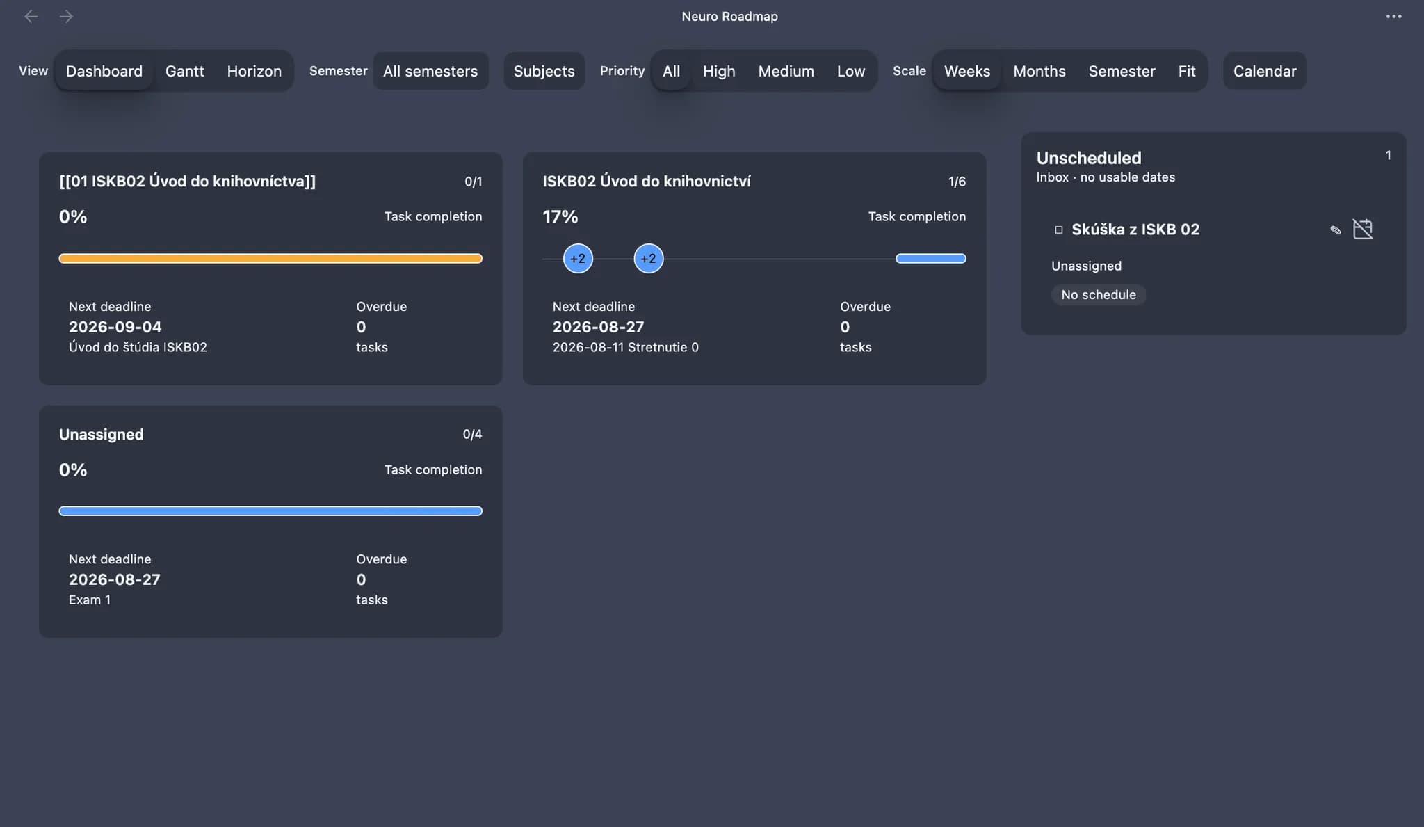 Neuro Roadmap screenshot