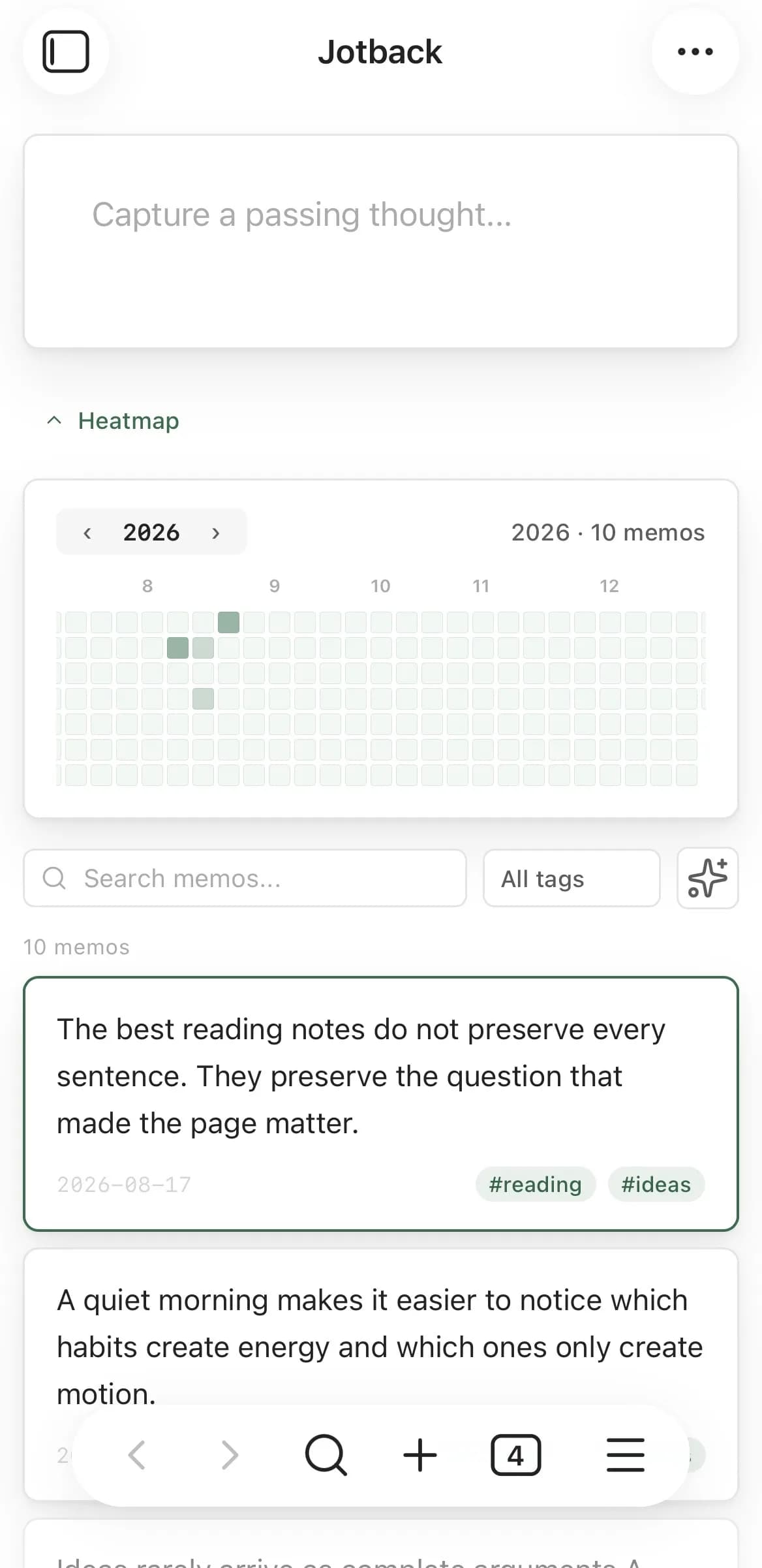 Jotback screenshot