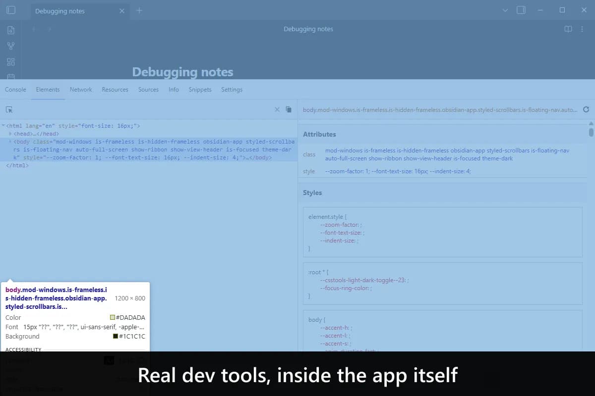 Advanced Debug Mode screenshot