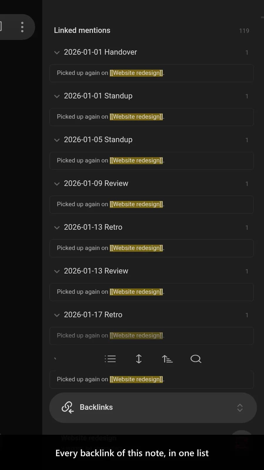 Backlink Cache screenshot