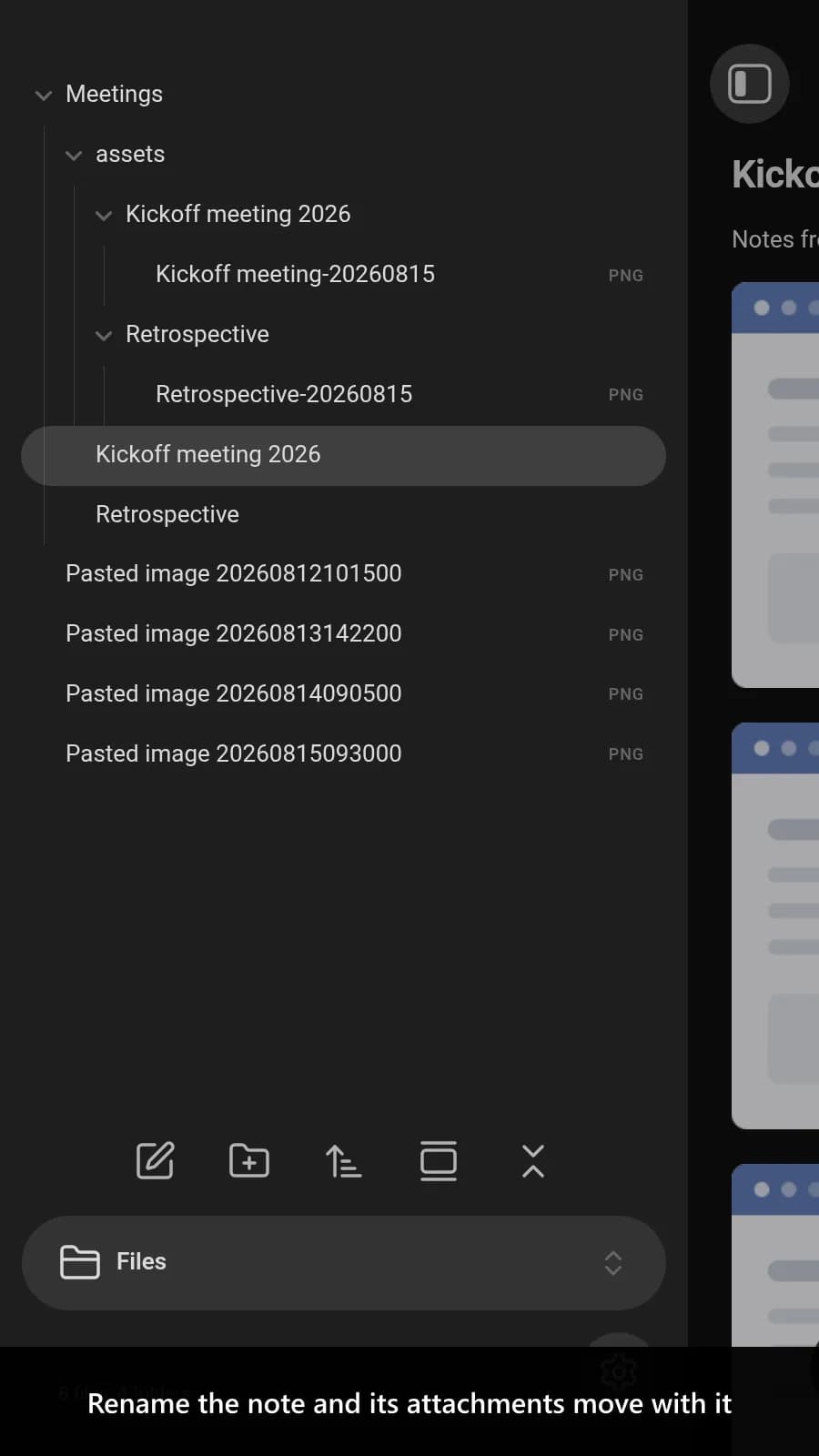 Custom Attachment Location screenshot