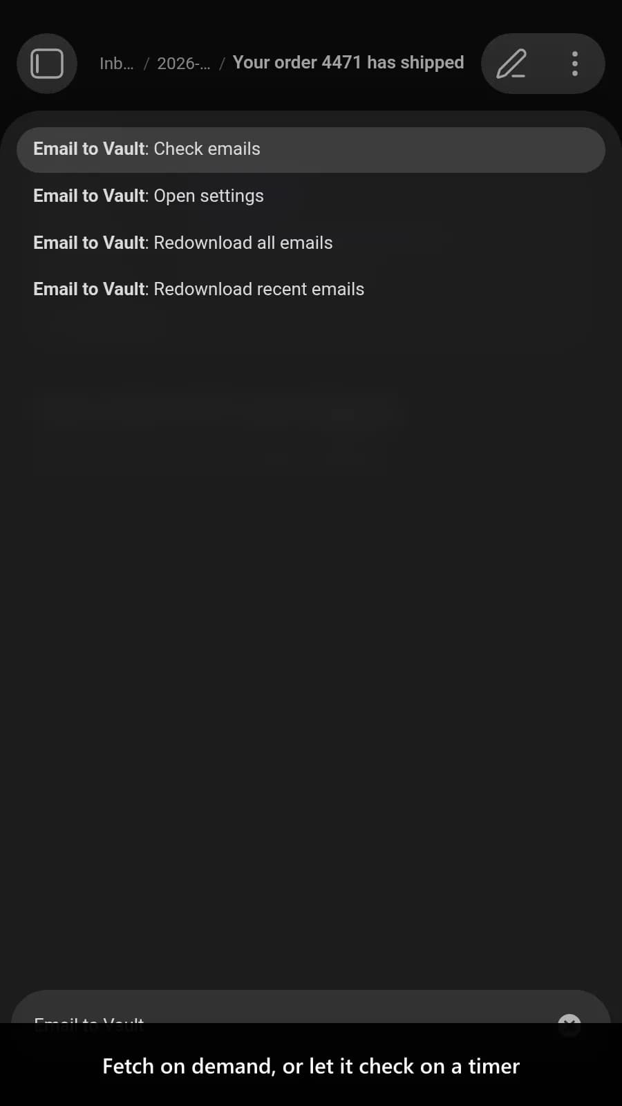 Email to Vault screenshot