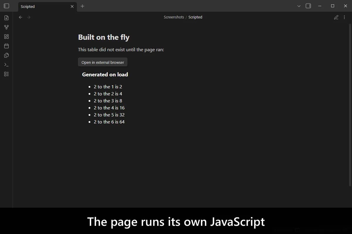 Embed HTML screenshot