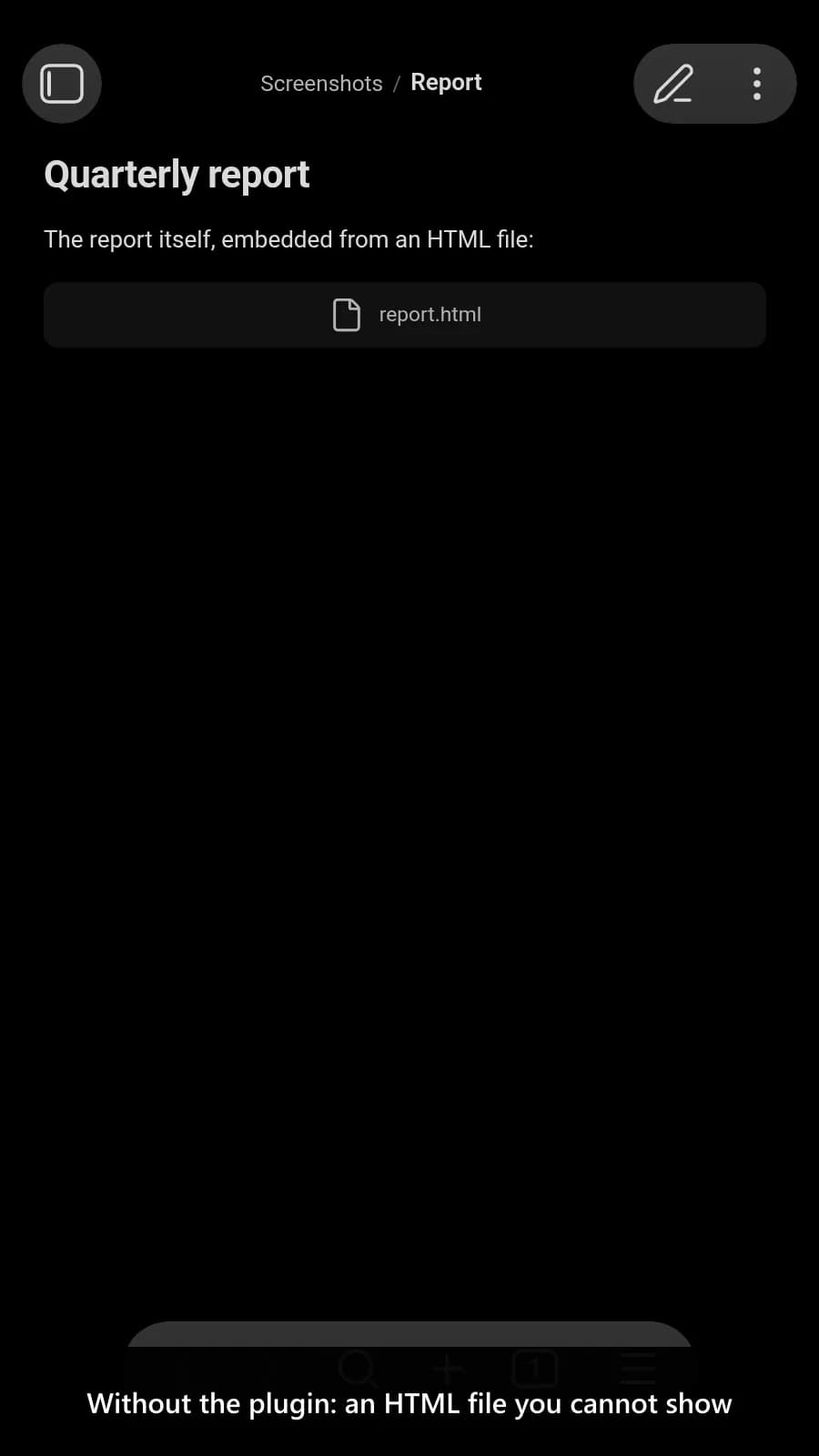 Embed HTML screenshot