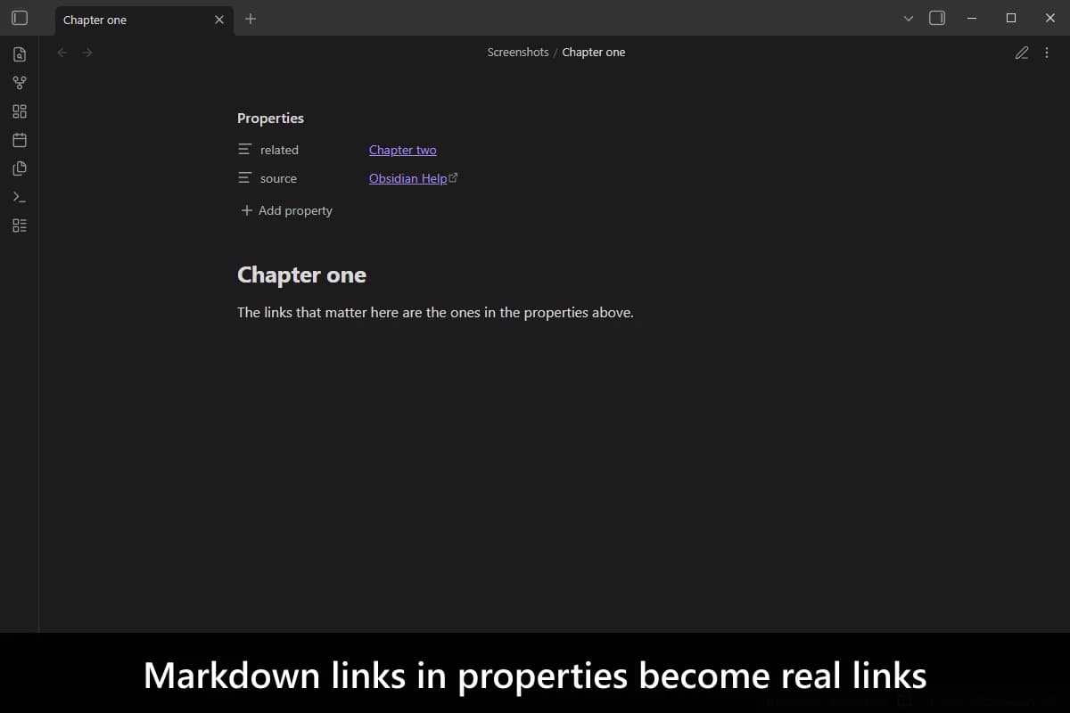 Frontmatter Markdown Links screenshot