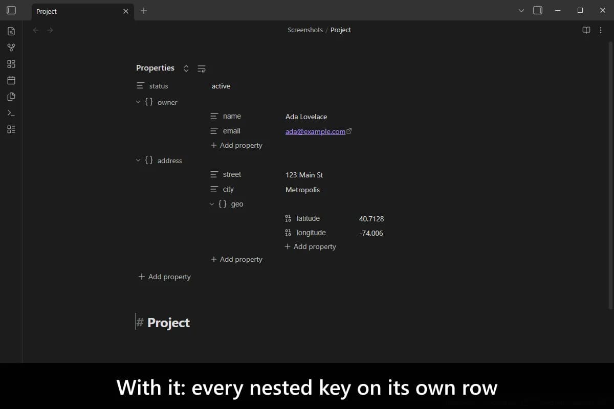 Nested Properties screenshot