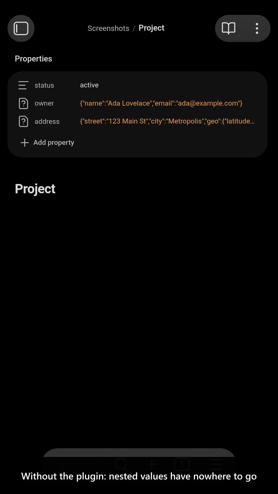 Nested Properties screenshot
