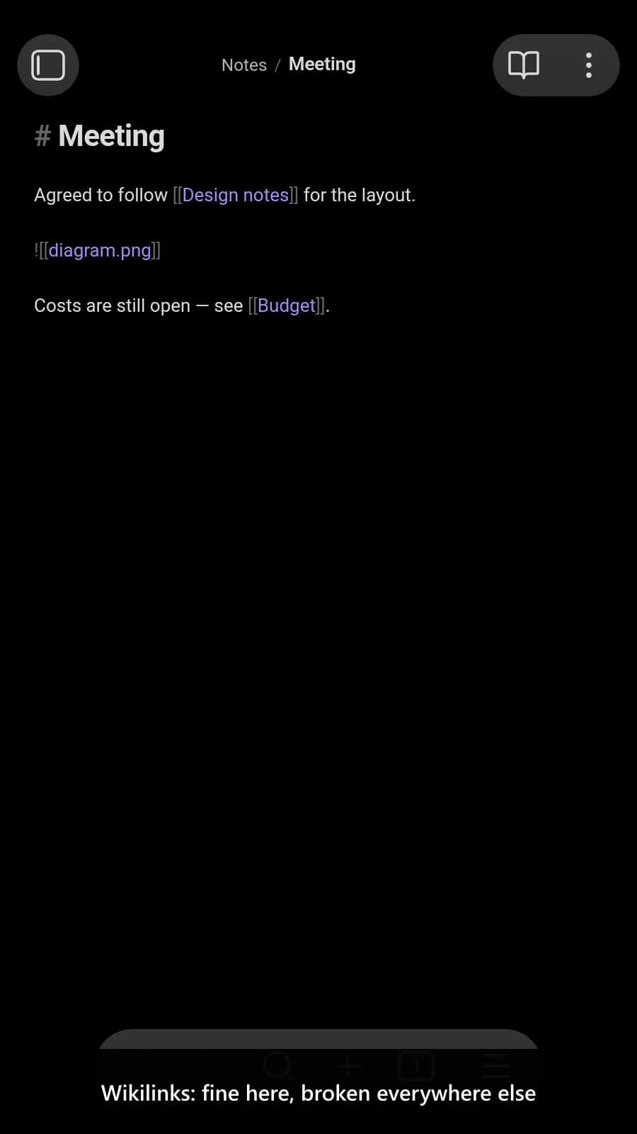Consistent Attachments and Links screenshot