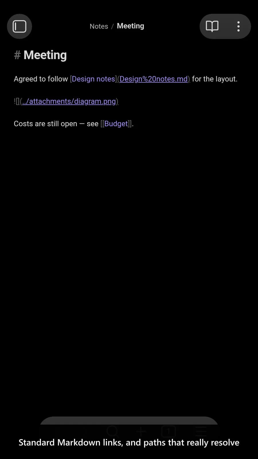 Consistent Attachments and Links screenshot
