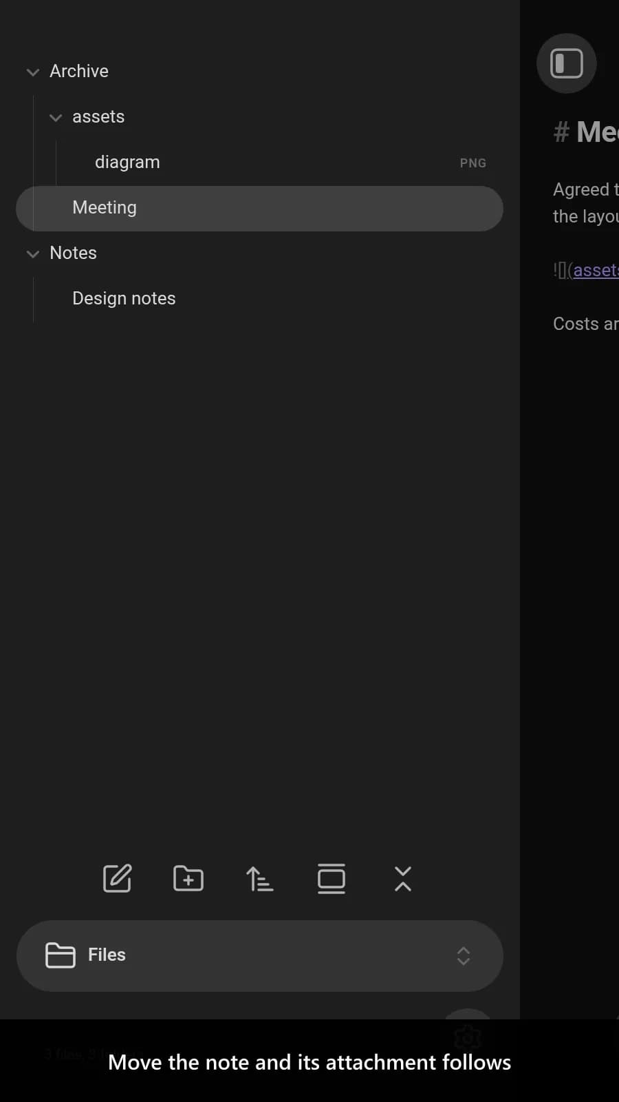 Consistent Attachments and Links screenshot