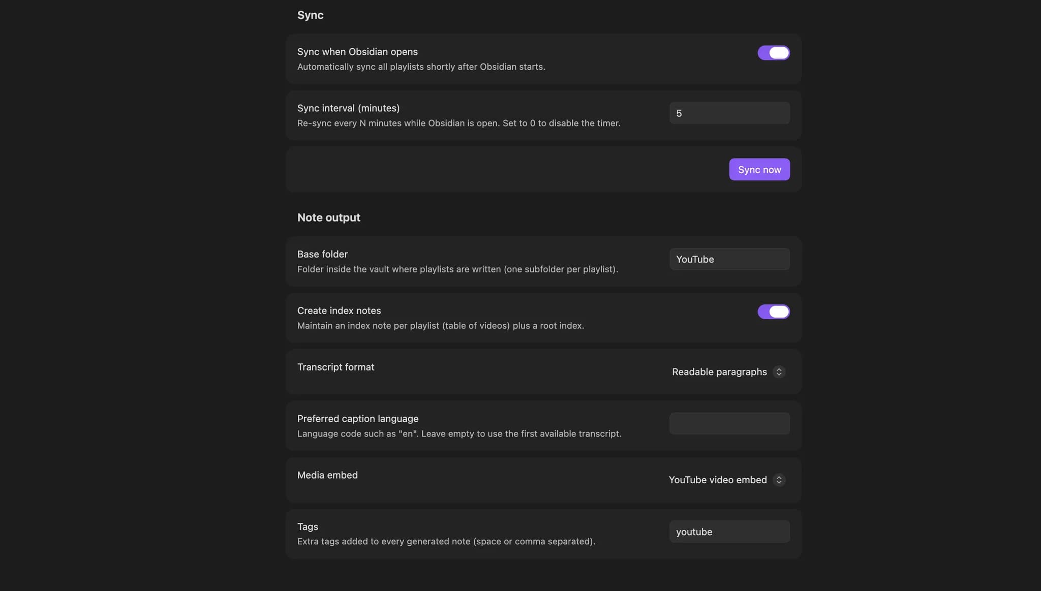 YouTube Playlist Sync screenshot