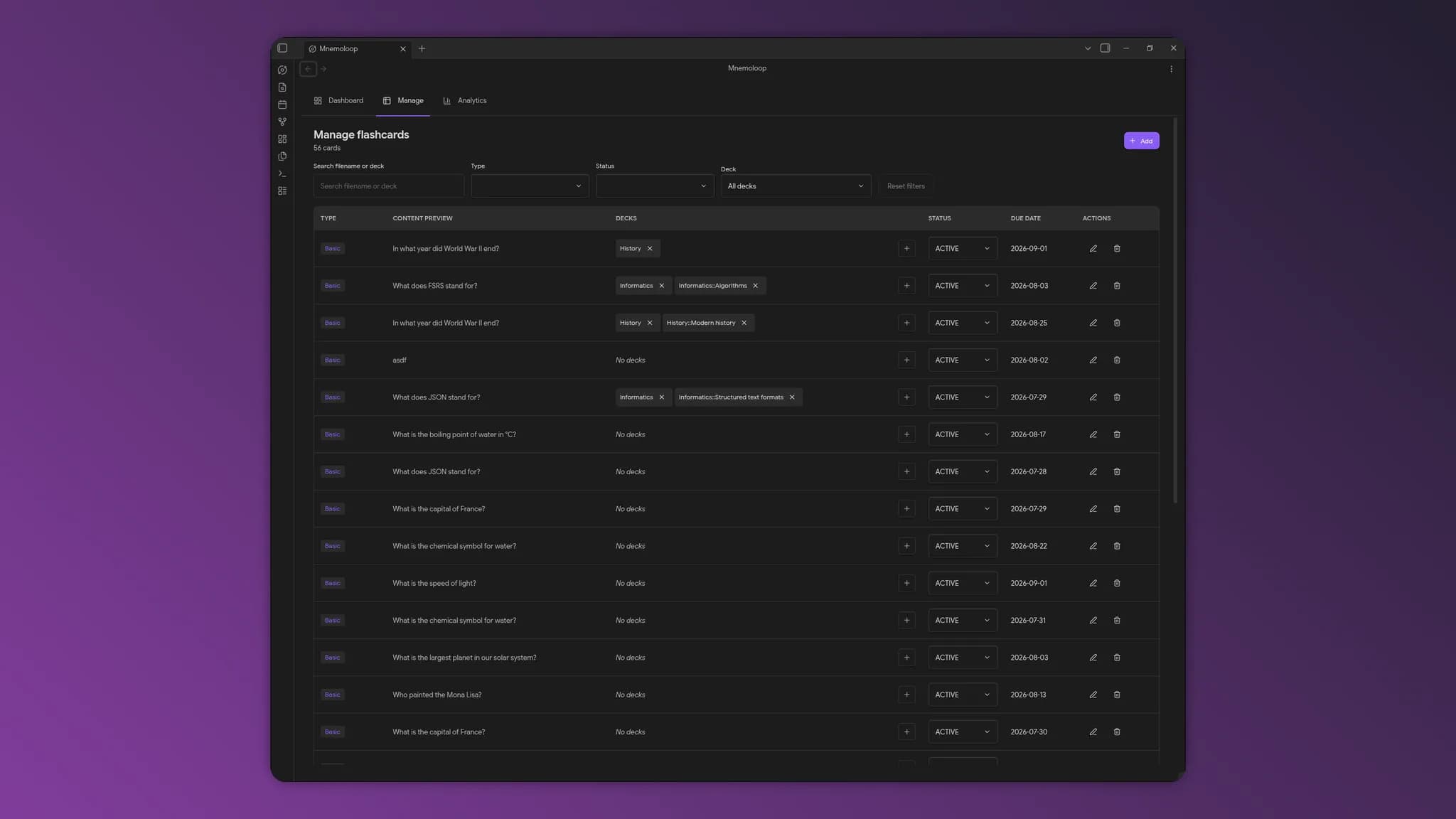 Mnemoloop screenshot