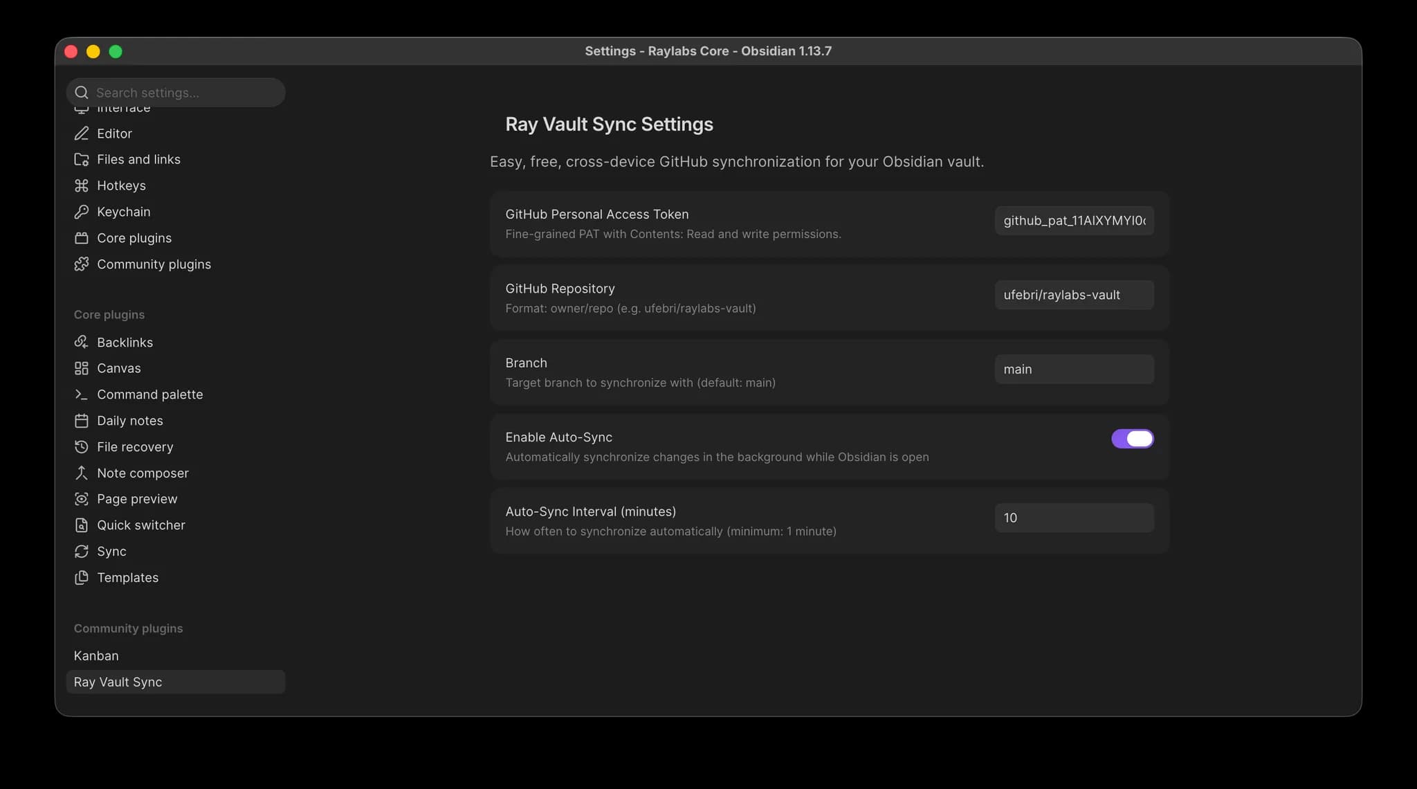 Ray Vault Sync screenshot