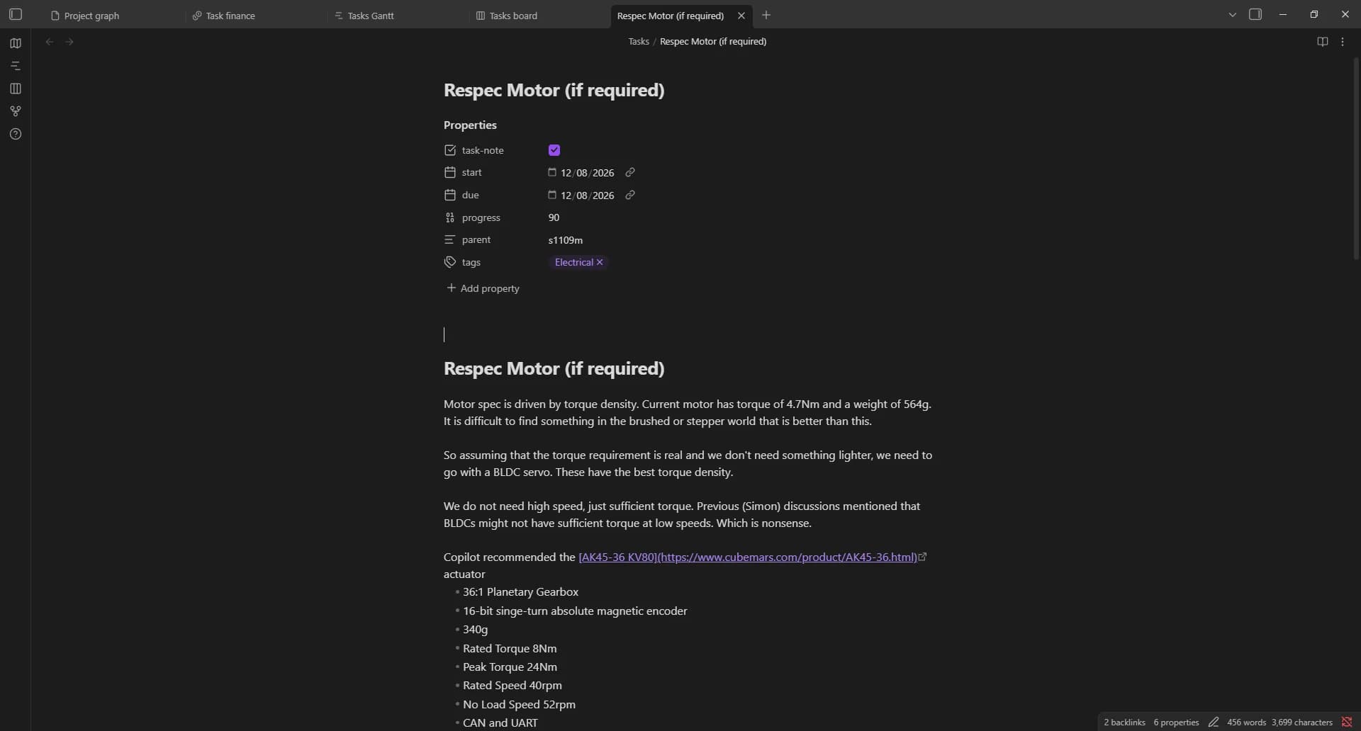 Project Planner screenshot