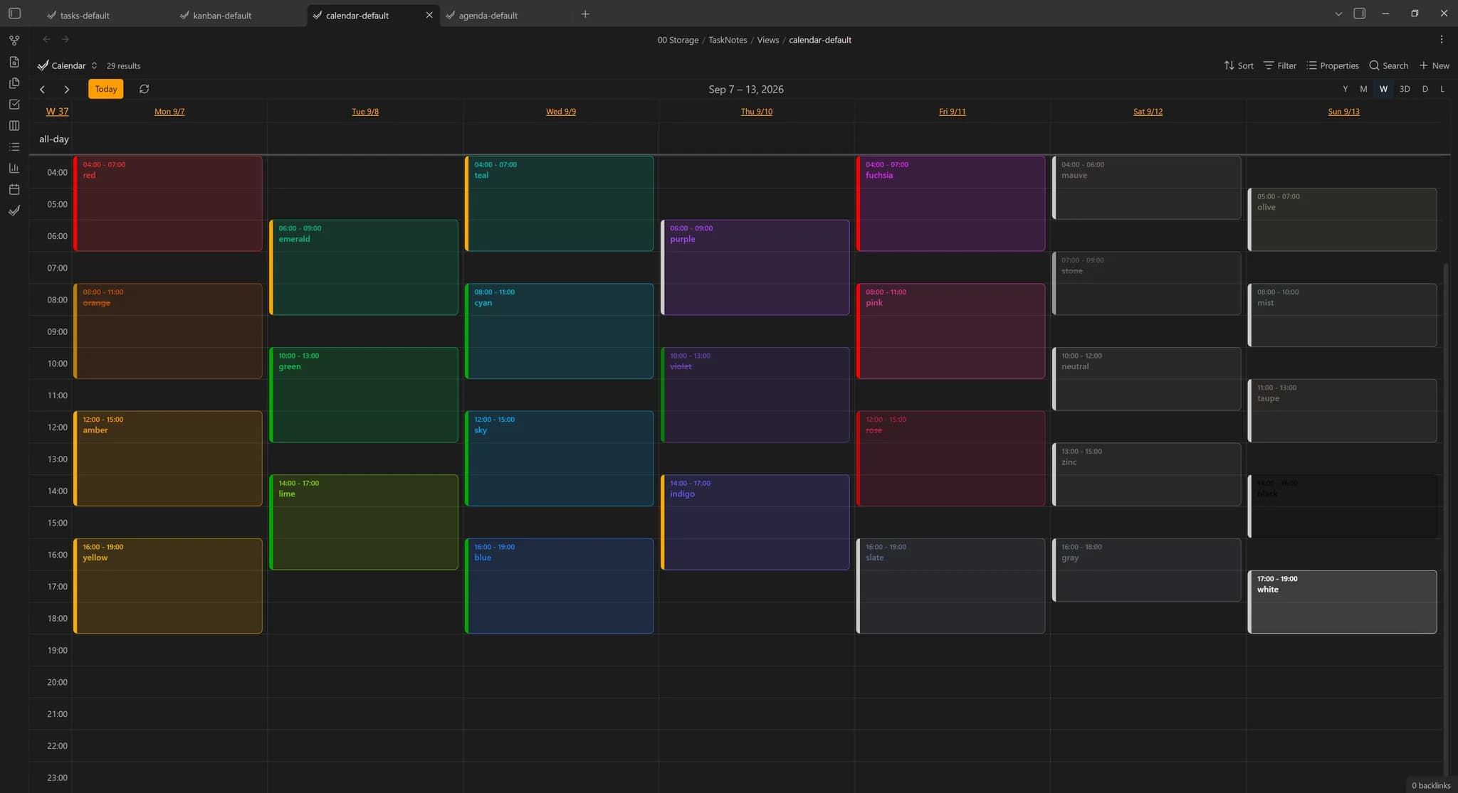 TaskNotes Task Colors screenshot