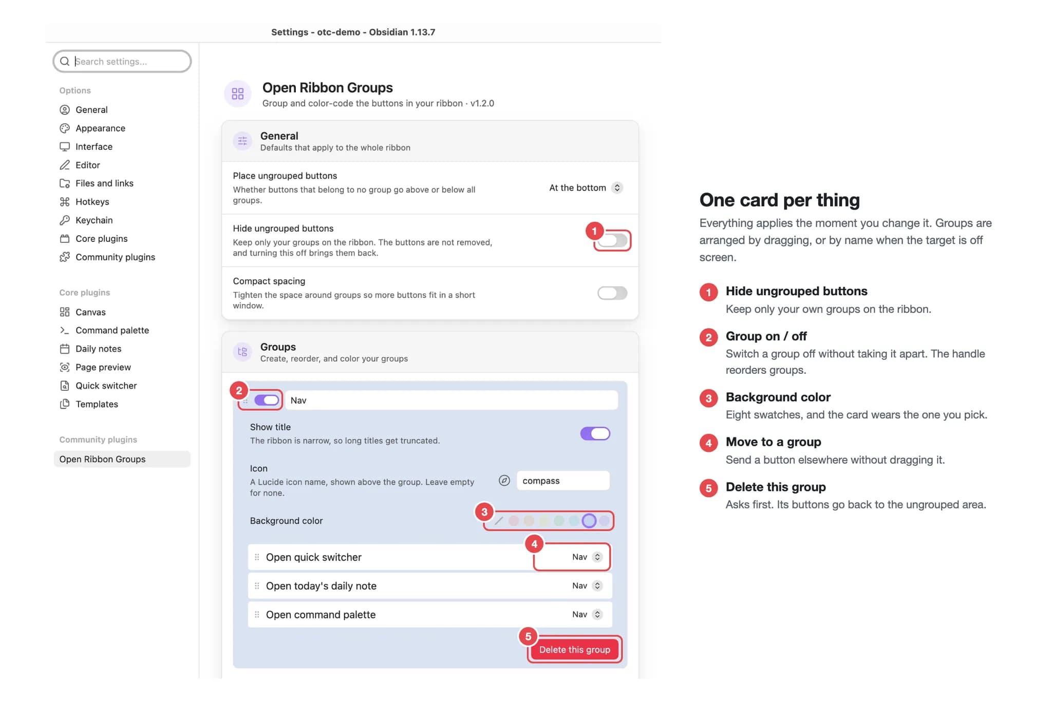 Open Ribbon Groups screenshot