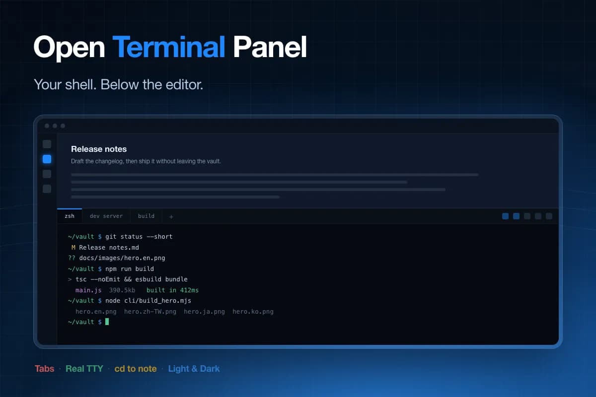Open Terminal Panel screenshot