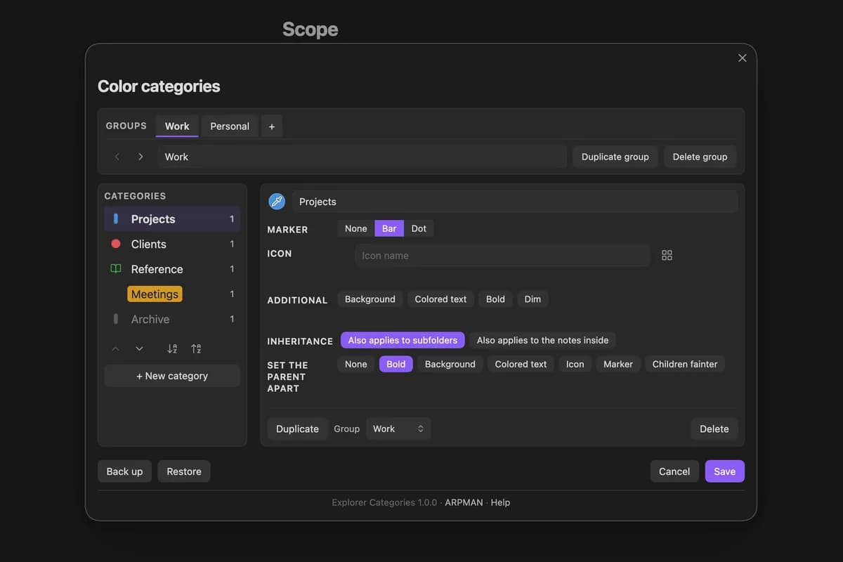 Explorer Categories screenshot