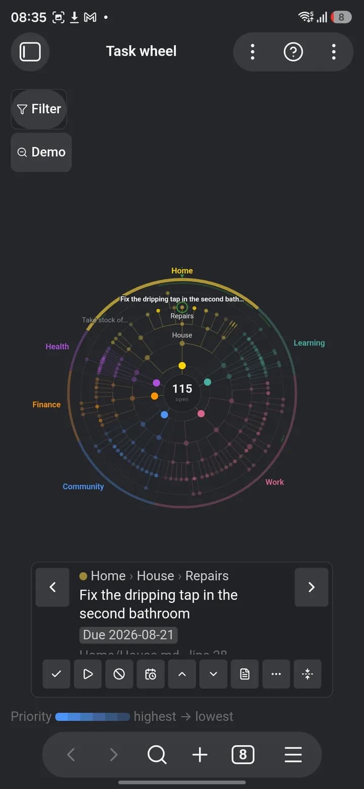 Task Wheel screenshot