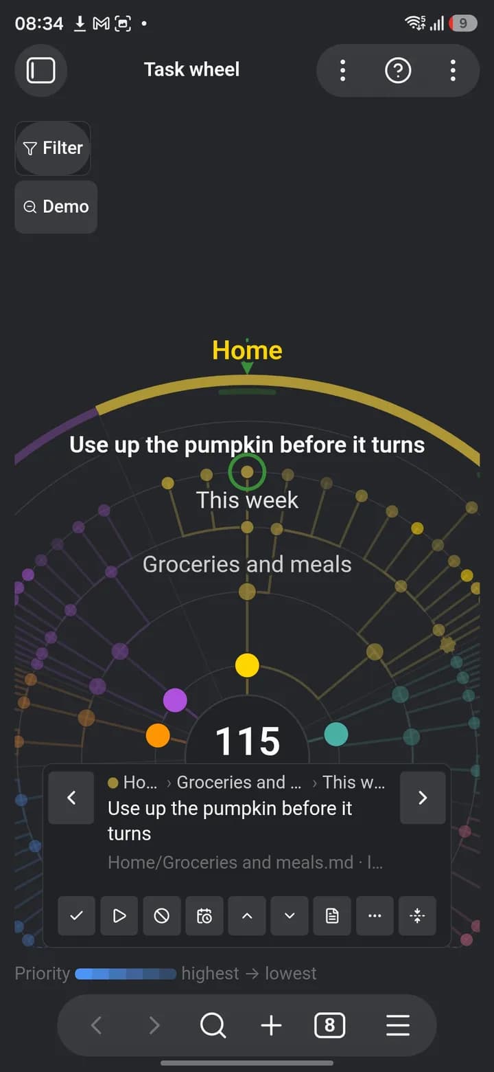 Task Wheel screenshot
