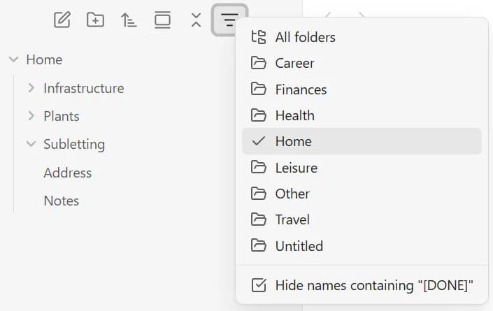 File Explorer Filter screenshot