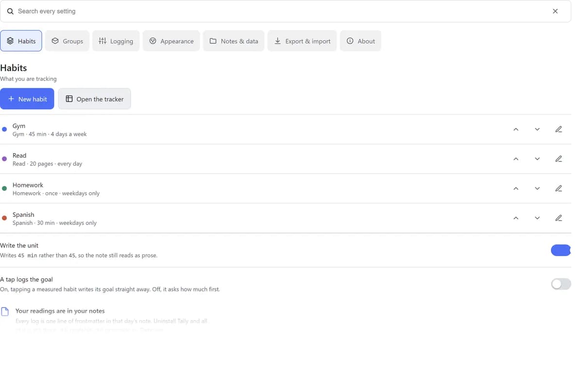 Tally screenshot