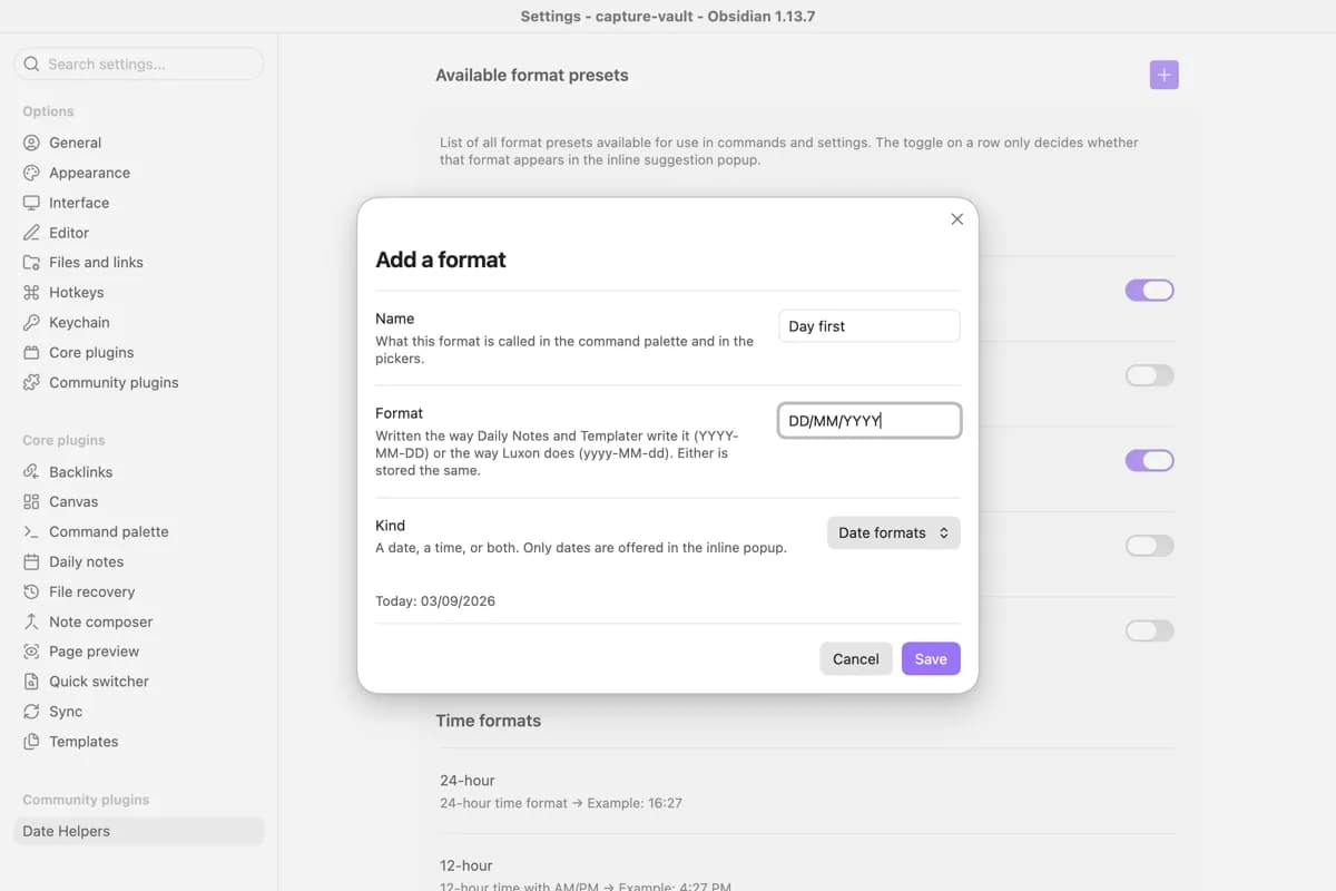 Date Helpers screenshot
