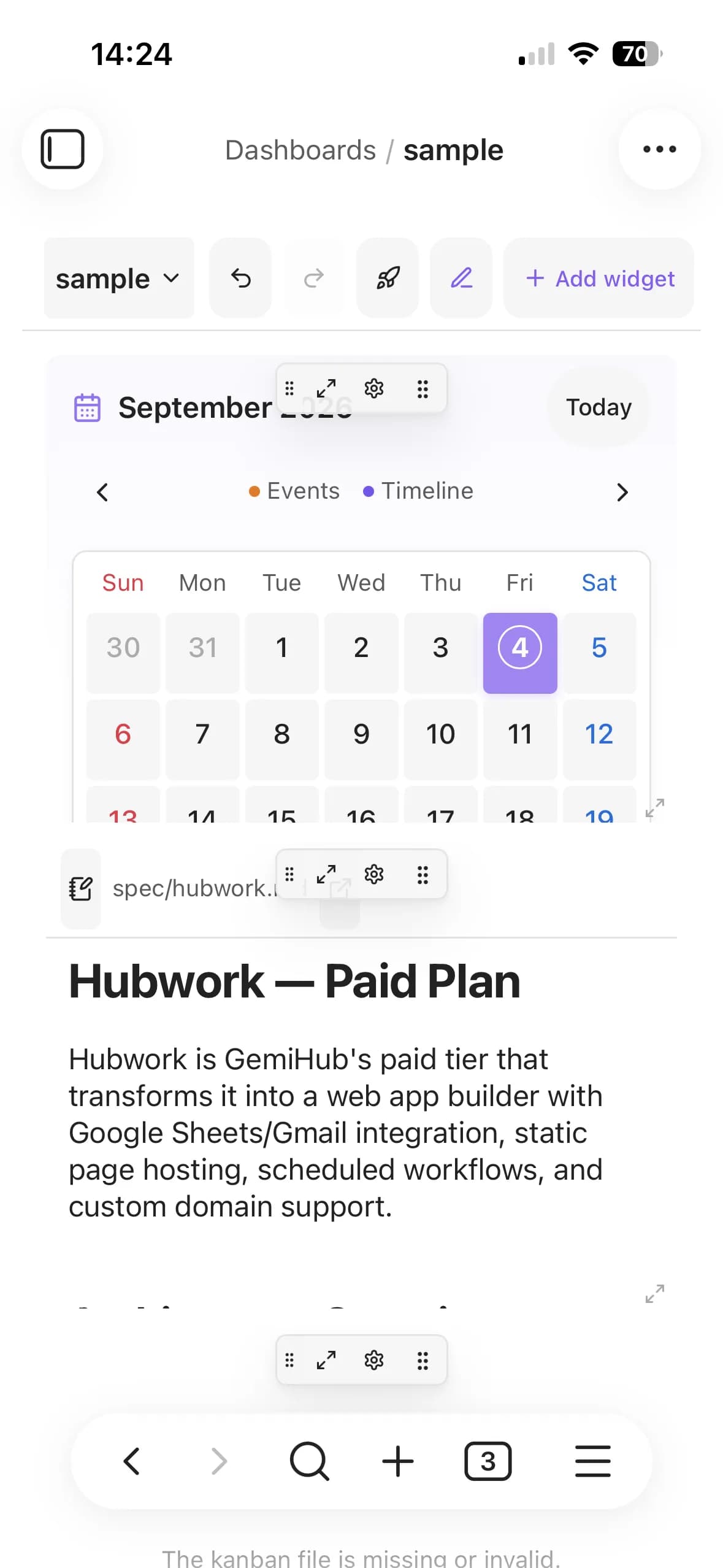 Dashboard Hub screenshot