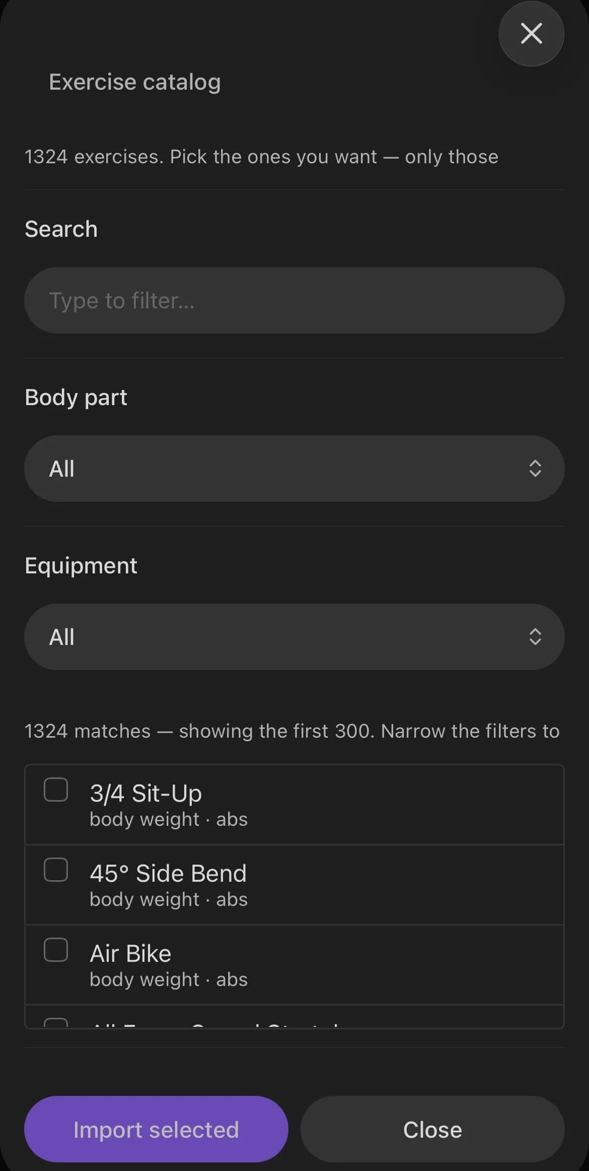 Workout Journal screenshot