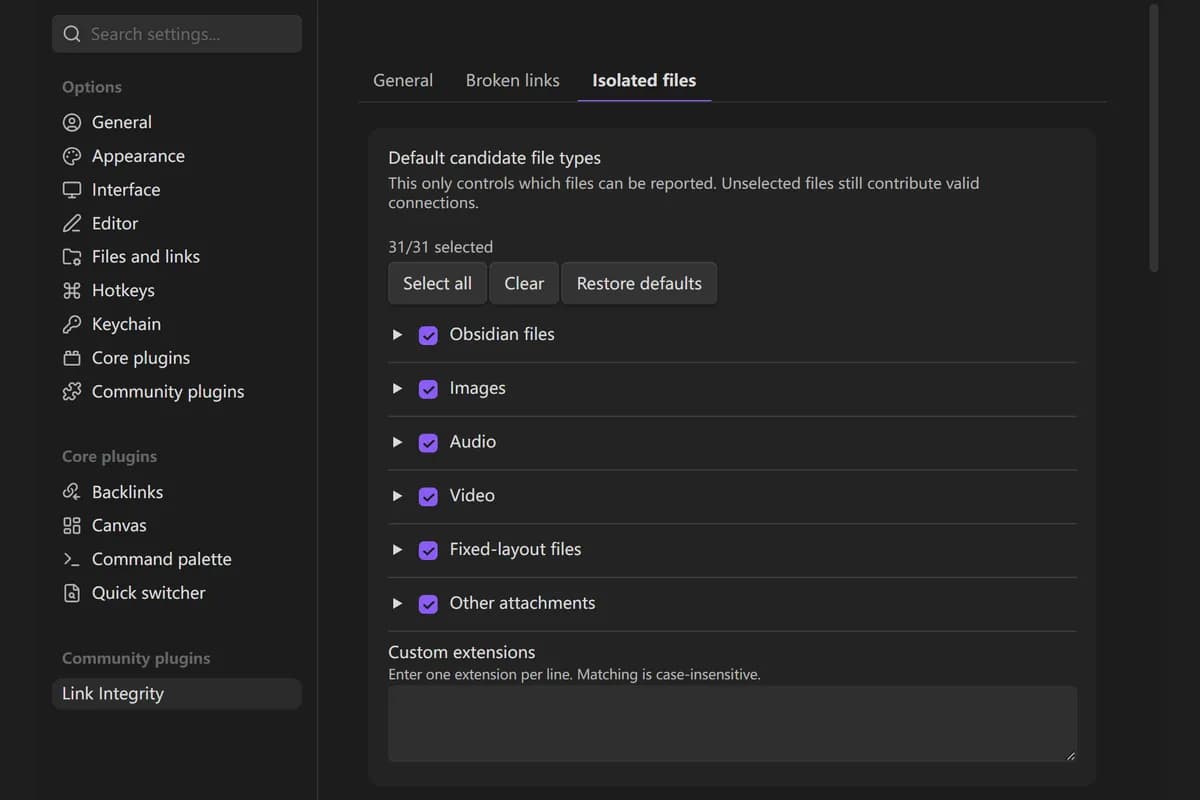Link Integrity screenshot