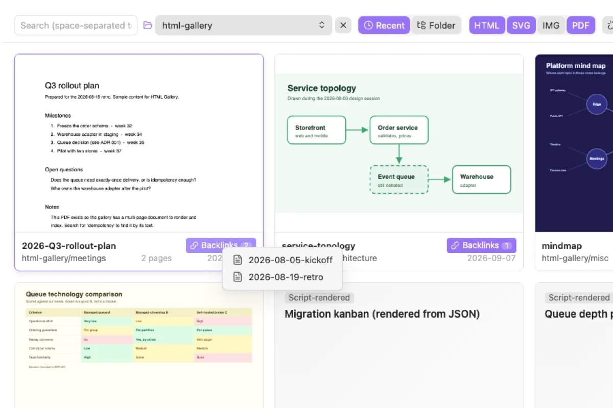 HTML Gallery screenshot