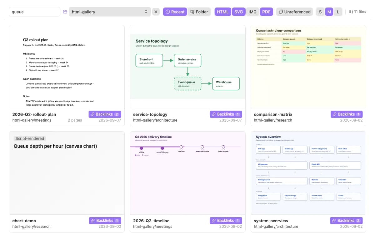 HTML Gallery screenshot