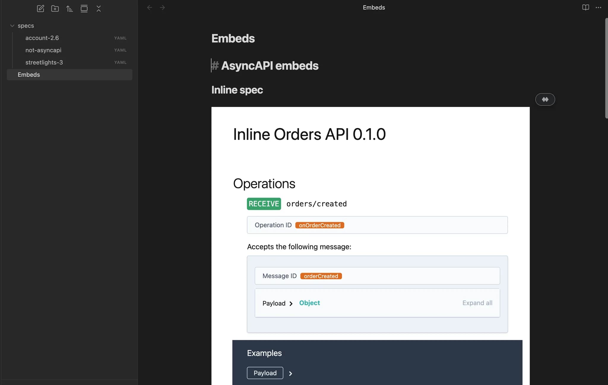 AsyncAPI Renderer screenshot