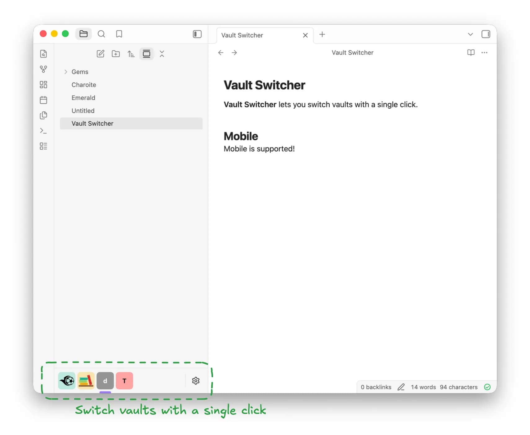 Vault Switcher screenshot