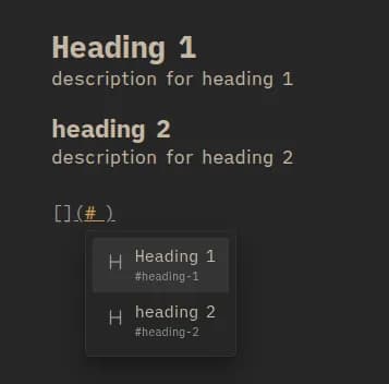 Markdown Heading Links screenshot