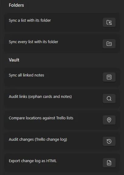 Trello Vault Sync screenshot