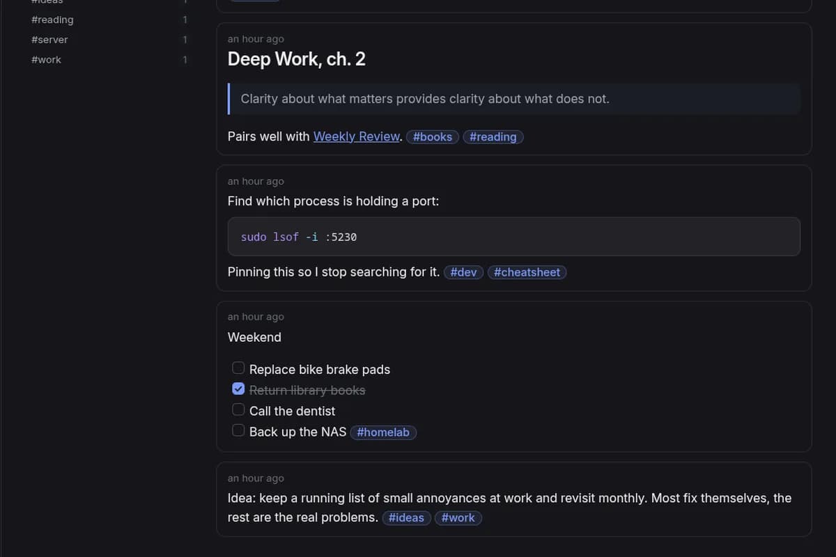 Thoughtbin screenshot