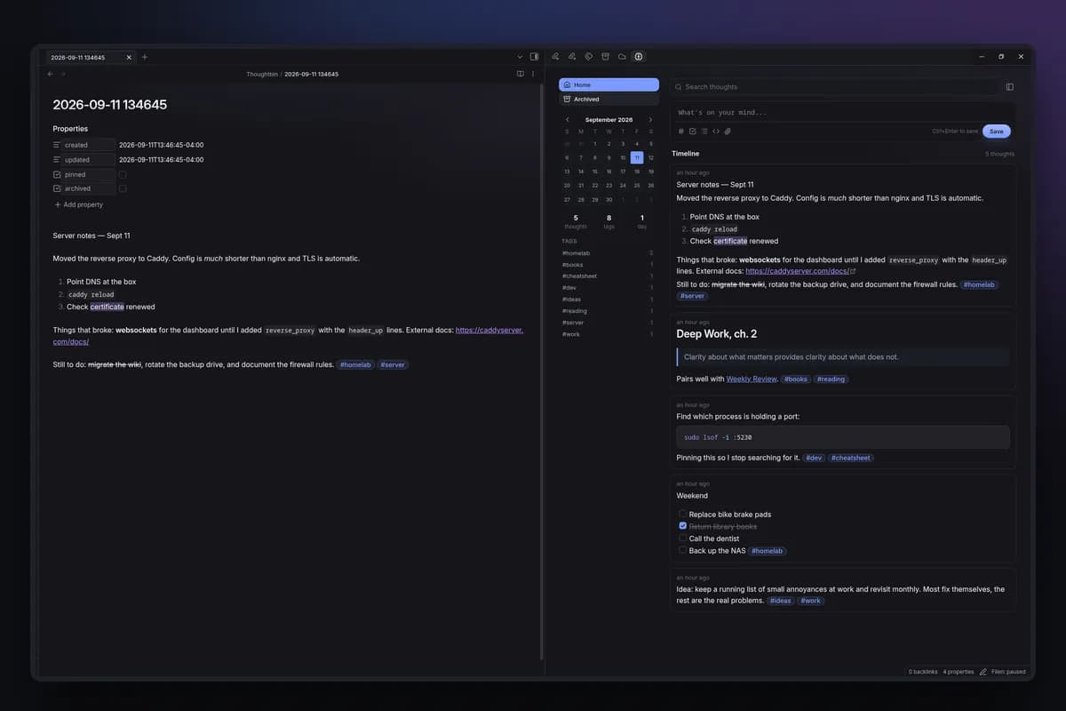 Thoughtbin screenshot