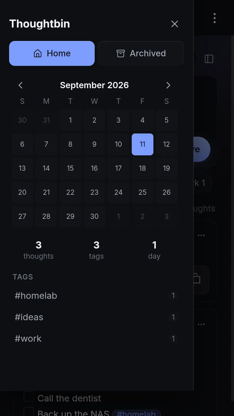Thoughtbin screenshot