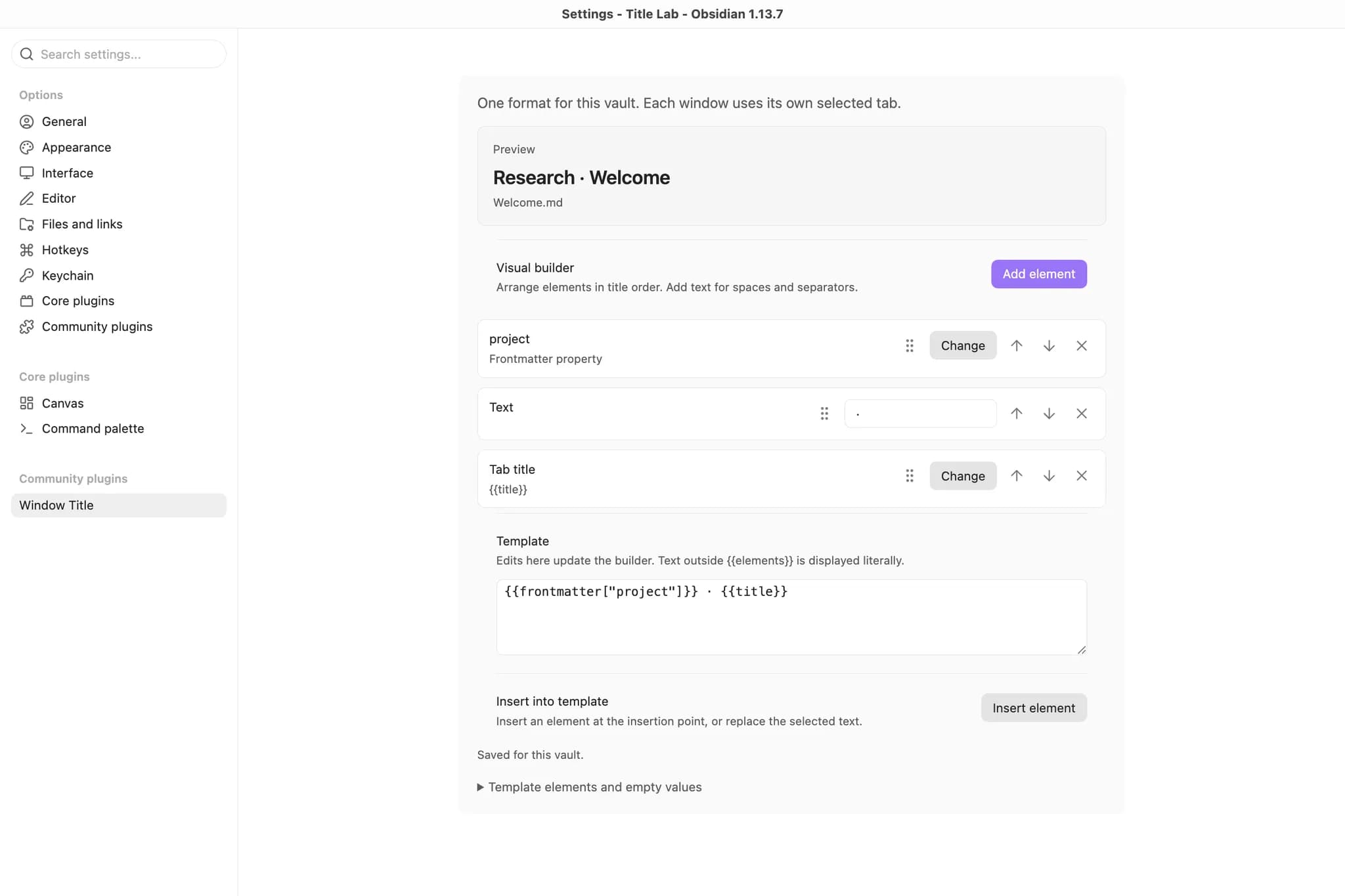 Window Title screenshot