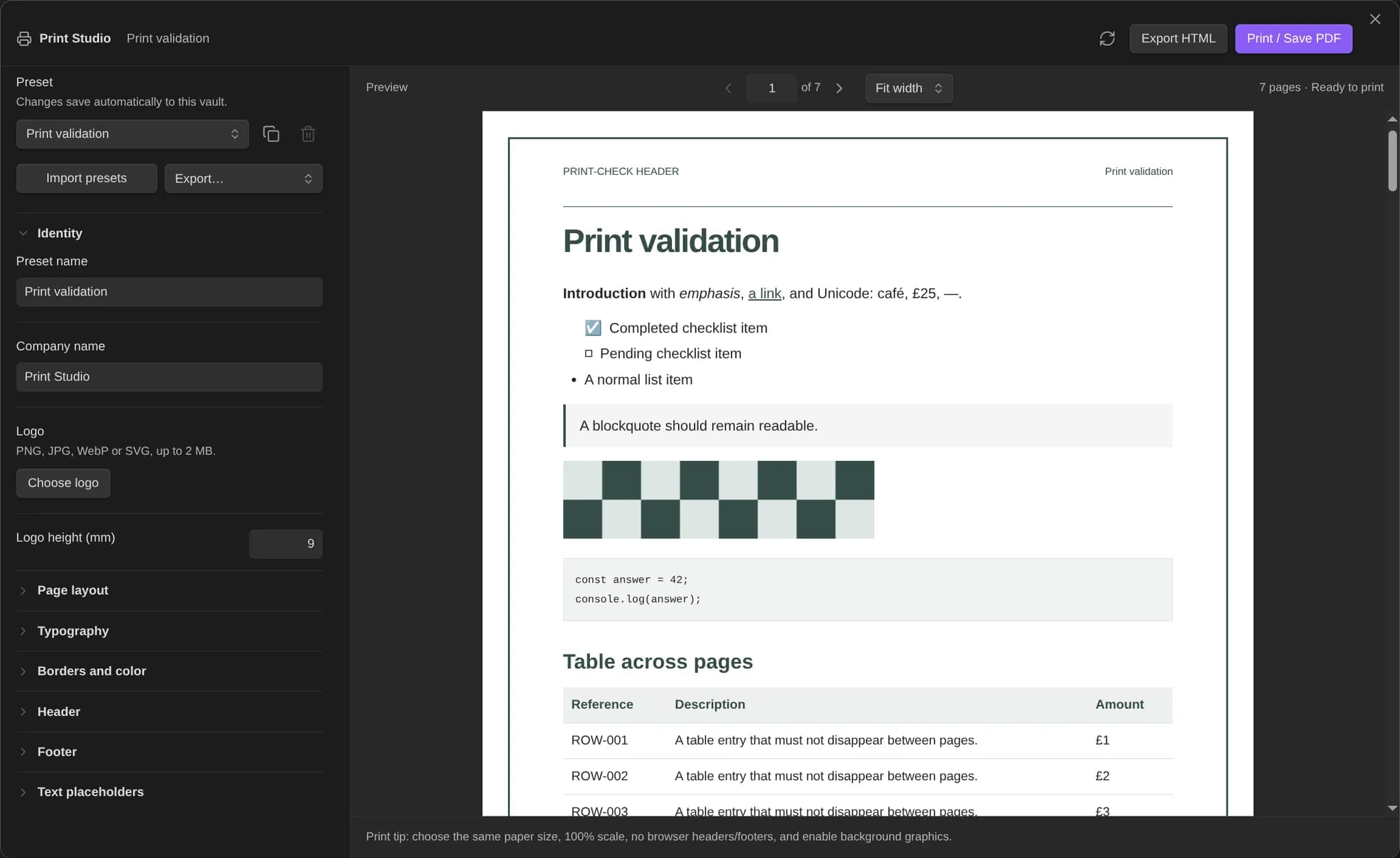 Print Studio screenshot