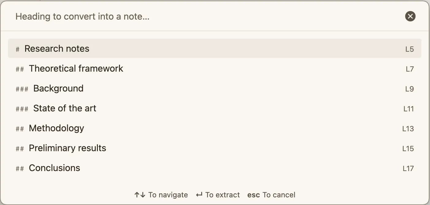 Heading to Note screenshot