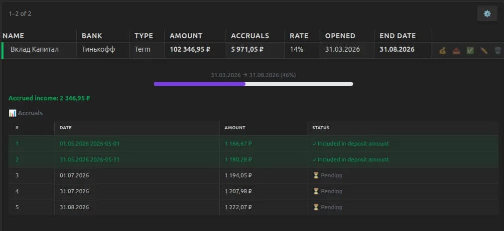 Finance Manager screenshot