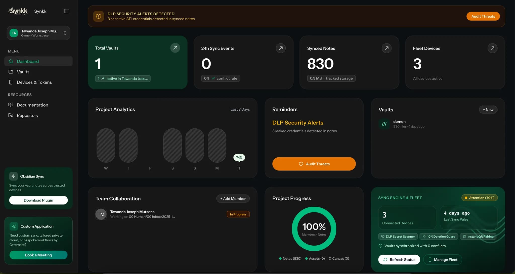 Synkk Team Vault Sync screenshot