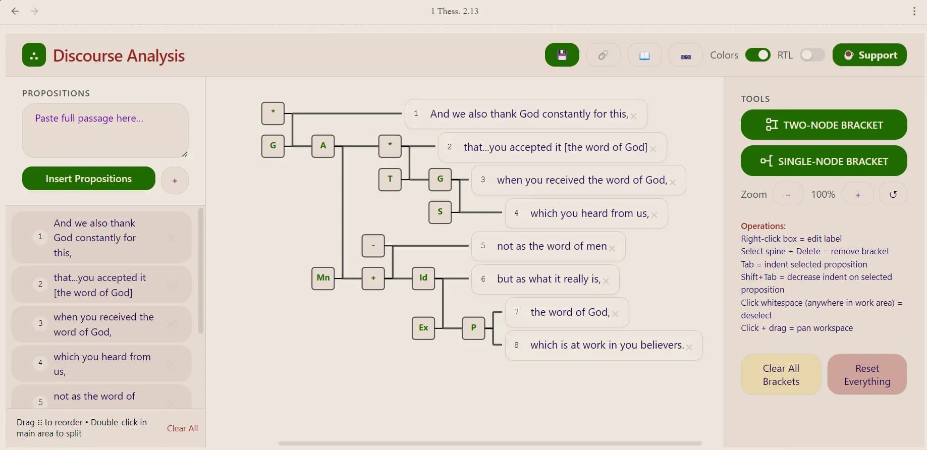 Discourse Analysis Tool screenshot