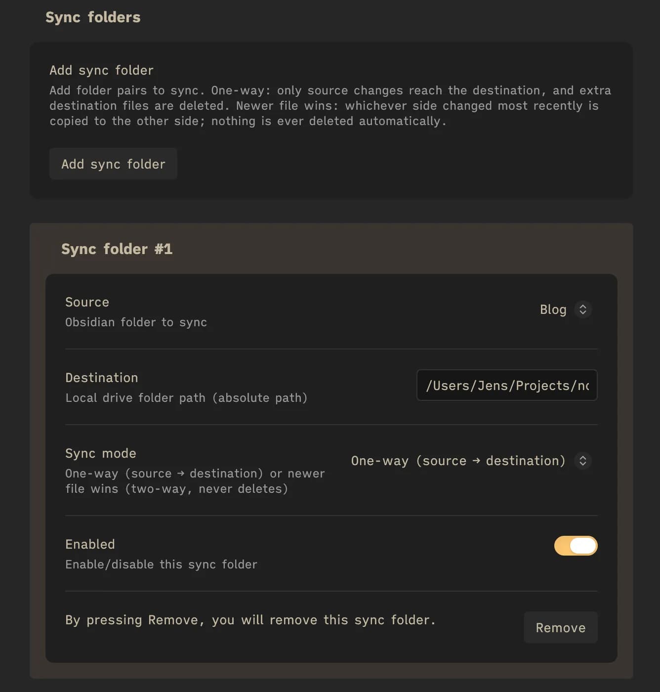 Local Folder Sync screenshot