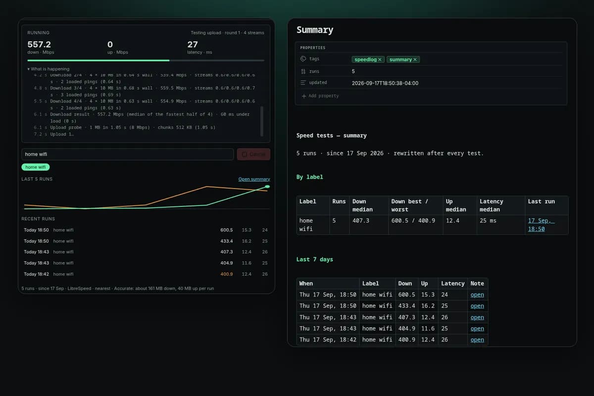 Speedlog screenshot