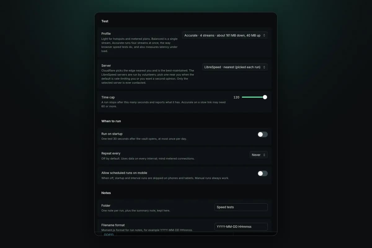 Speedlog screenshot