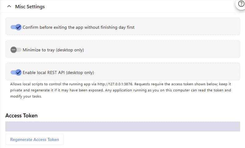 Notes to Actions screenshot